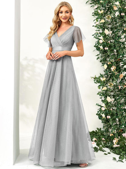 Fátima | Vestido Largo de Talle Imperio con Manga Mariposa