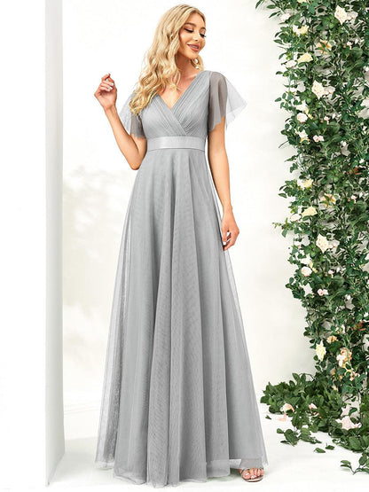 Fátima | Vestido Largo de Talle Imperio con Manga Mariposa