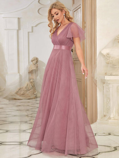 Fátima | Vestido Largo de Talle Imperio con Manga Mariposa