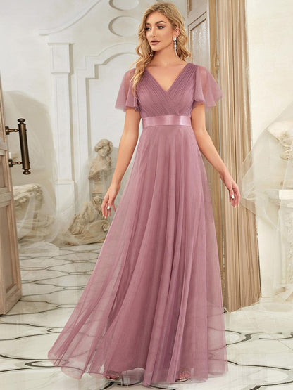 Fátima | Vestido Largo de Talle Imperio con Manga Mariposa