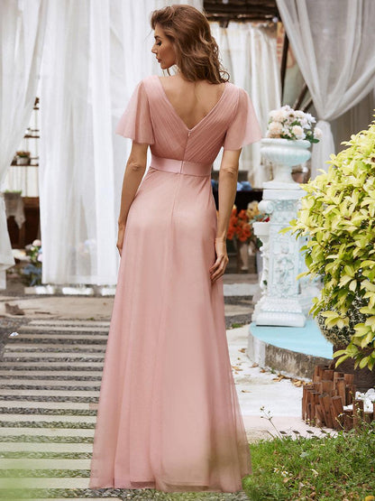 Fátima | Vestido Largo de Talle Imperio con Manga Mariposa