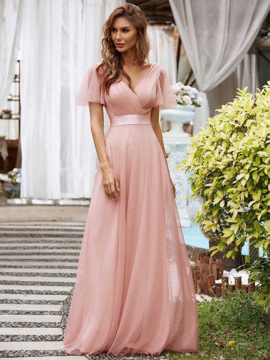 Fátima | Vestido Largo de Talle Imperio con Manga Mariposa