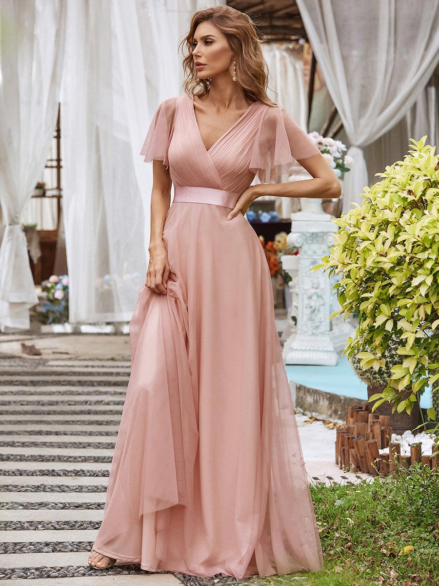 Fátima | Vestido Largo de Talle Imperio con Manga Mariposa