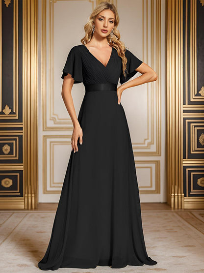 Mónica | Vestido Largo de Gasa con Talle Imperio