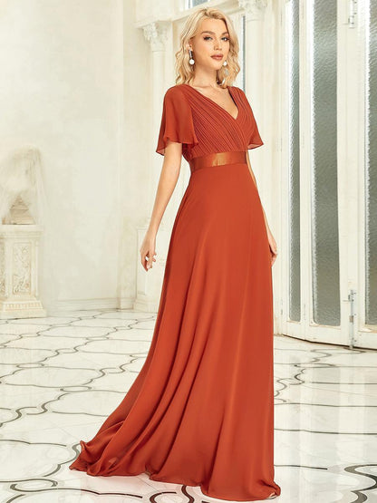 Mónica | Vestido Largo de Gasa con Talle Imperio