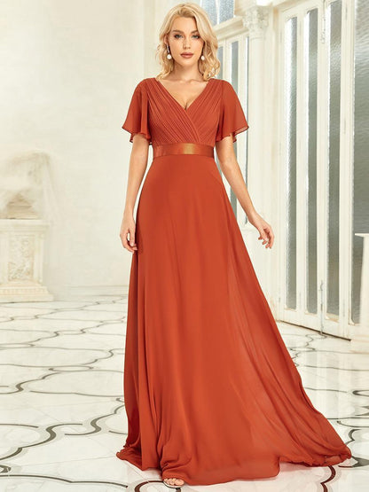 Mónica | Vestido Largo de Gasa con Talle Imperio