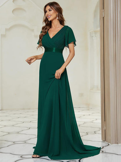 Mónica | Vestido Largo de Gasa con Talle Imperio