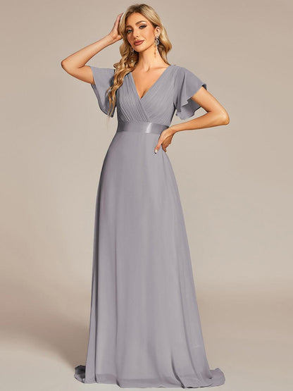 Mónica | Vestido Largo de Gasa con Talle Imperio