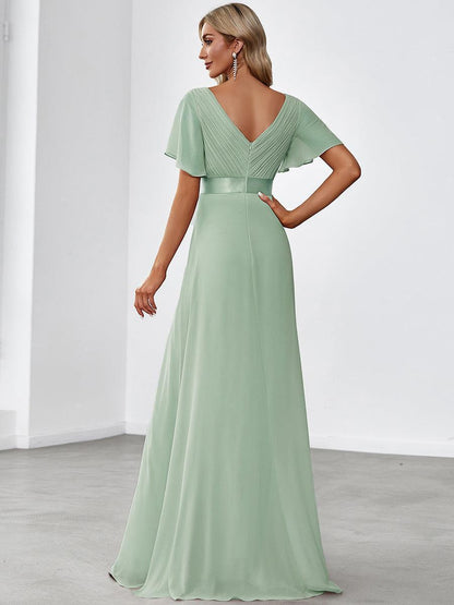 Mónica | Vestido Largo de Gasa con Talle Imperio