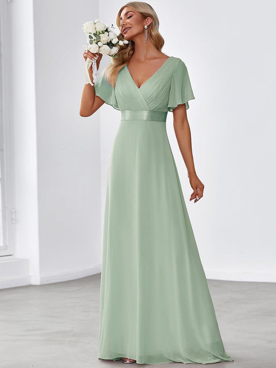 Mónica | Vestido Largo de Gasa con Talle Imperio