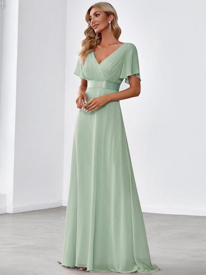 Mónica | Vestido Largo de Gasa con Talle Imperio
