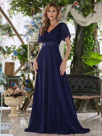 Mónica | Vestido Largo de Gasa con Talle Imperio