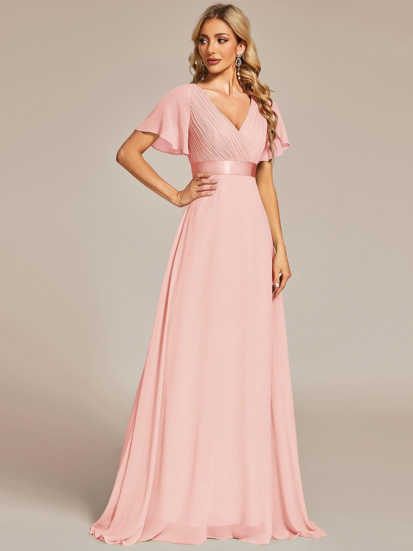 Mónica | Vestido Largo de Gasa con Talle Imperio