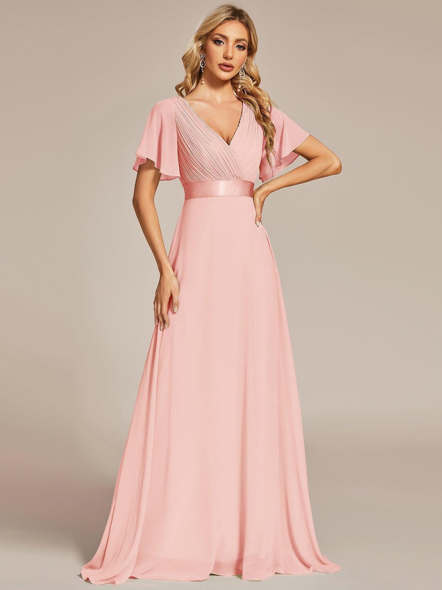 Mónica | Vestido Largo de Gasa con Talle Imperio