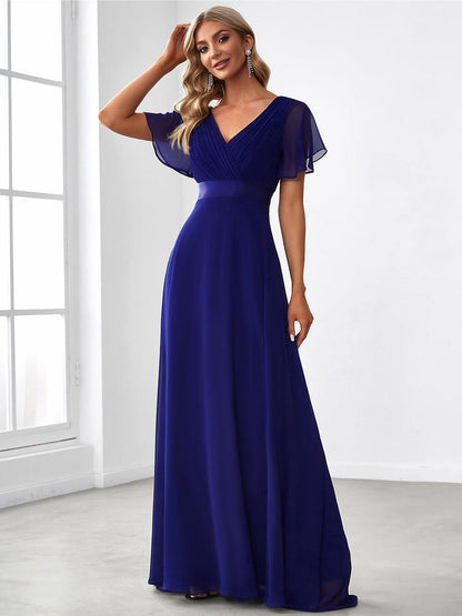 Mónica | Vestido Largo de Gasa con Talle Imperio