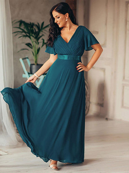 Mónica | Vestido Largo de Gasa con Talle Imperio