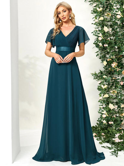 Mónica | Vestido Largo de Gasa con Talle Imperio
