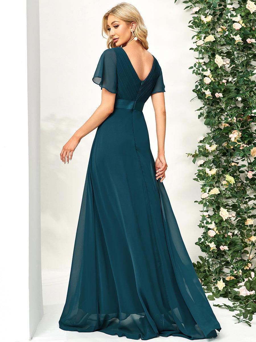 Mónica | Vestido Largo de Gasa con Talle Imperio