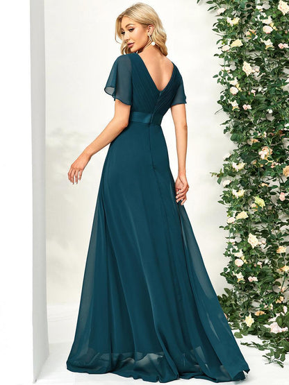 Mónica | Vestido Largo de Gasa con Talle Imperio