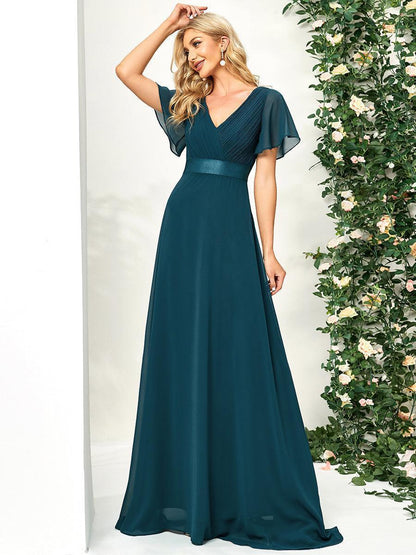 Mónica | Vestido Largo de Gasa con Talle Imperio