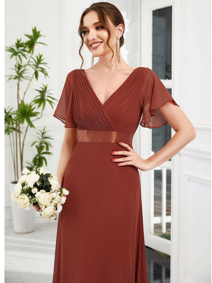 Mónica | Vestido Largo de Gasa con Talle Imperio