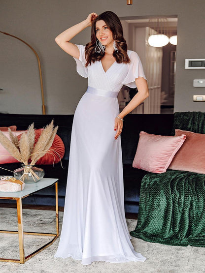 Mónica | Vestido Largo de Gasa con Talle Imperio