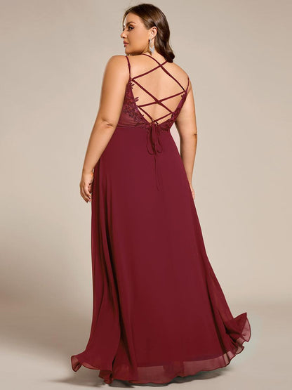 Belén | Vestido Largo de Gasa y Encaje con Espalda Descubierta