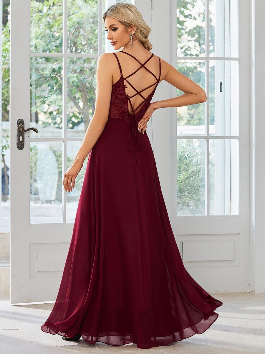 Belén | Vestido Largo de Gasa y Encaje con Espalda Descubierta