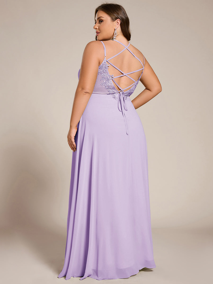 Belén | Vestido Largo de Gasa y Encaje con Espalda Descubierta