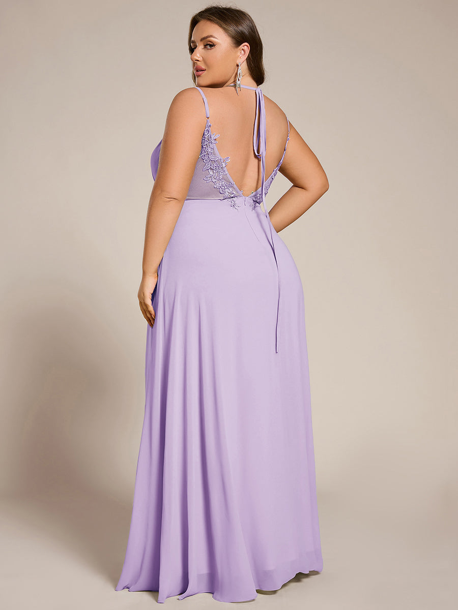 Belén | Vestido Largo de Gasa y Encaje con Espalda Descubierta