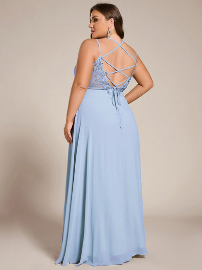 Belén | Vestido Largo de Gasa y Encaje con Espalda Descubierta