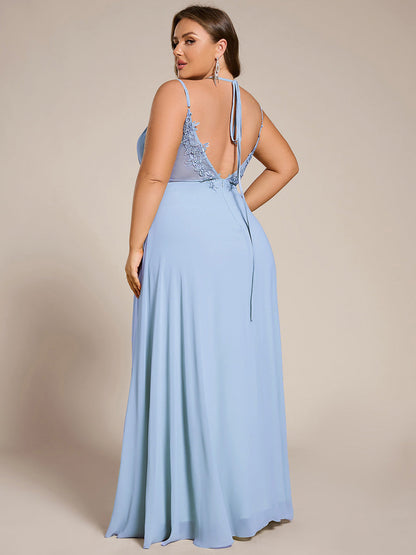 Belén | Vestido Largo de Gasa y Encaje con Espalda Descubierta