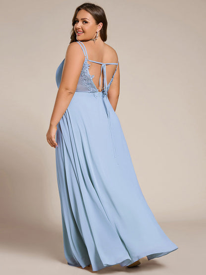 Belén | Vestido Largo de Gasa y Encaje con Espalda Descubierta