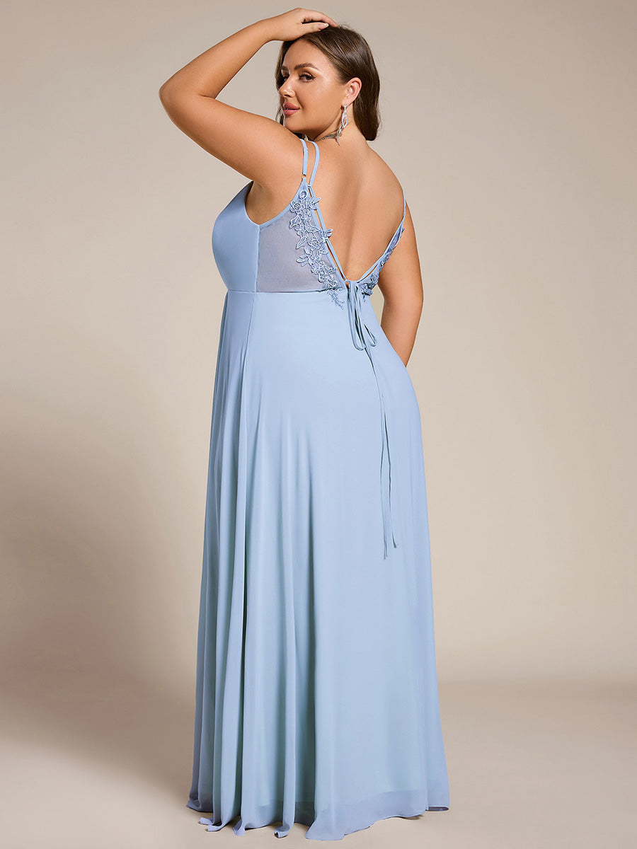 Belén | Vestido Largo de Gasa y Encaje con Espalda Descubierta