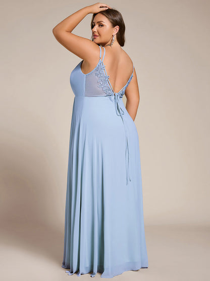 Belén | Vestido Largo de Gasa y Encaje con Espalda Descubierta