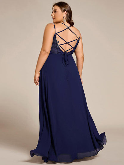 Belén | Vestido Largo de Gasa y Encaje con Espalda Descubierta