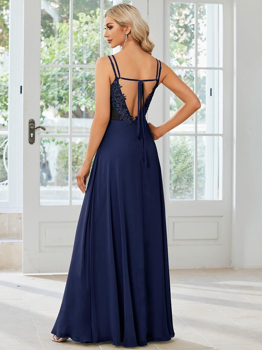 Belén | Vestido Largo de Gasa y Encaje con Espalda Descubierta