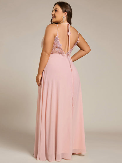 Belén | Vestido Largo de Gasa y Encaje con Espalda Descubierta