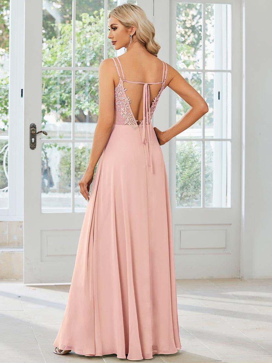 Belén | Vestido Largo de Gasa y Encaje con Espalda Descubierta