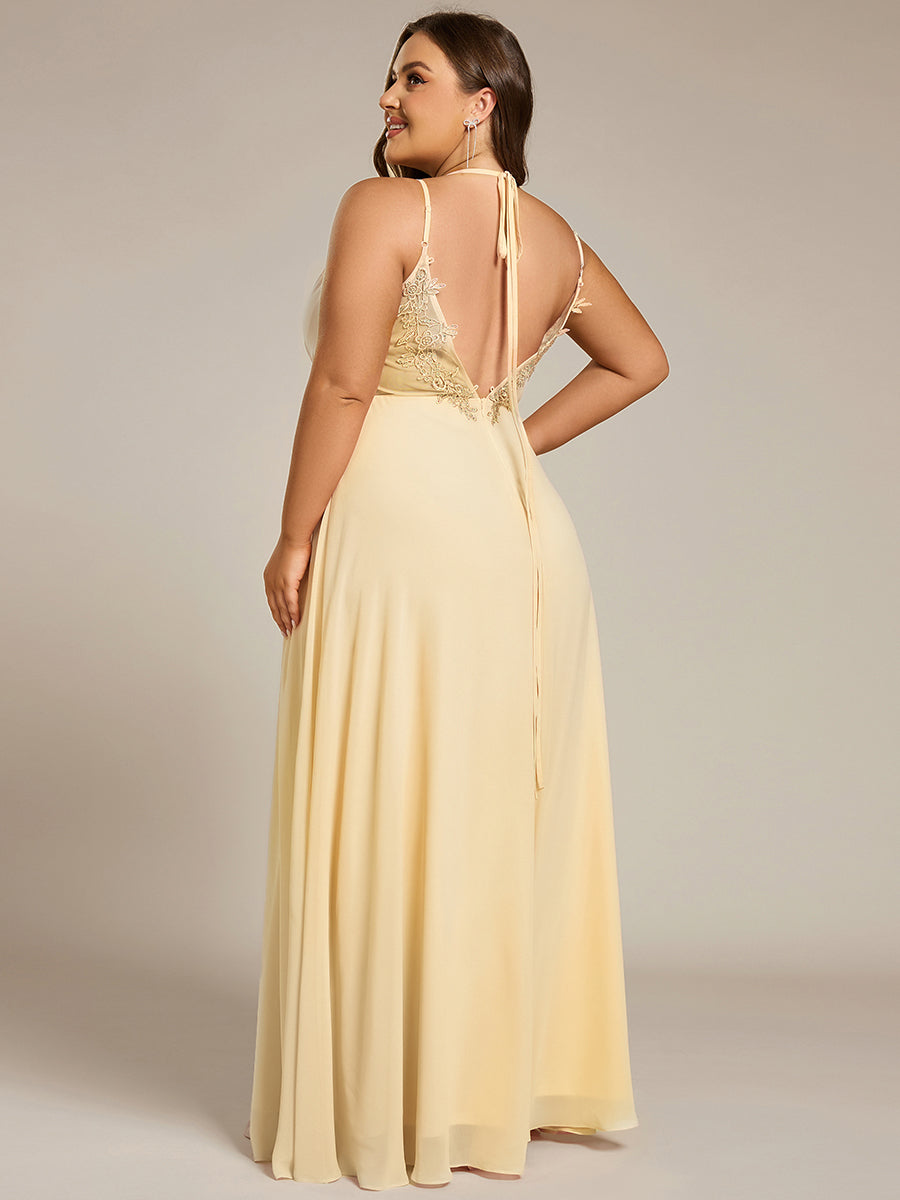 Belén | Vestido Largo de Gasa y Encaje con Espalda Descubierta