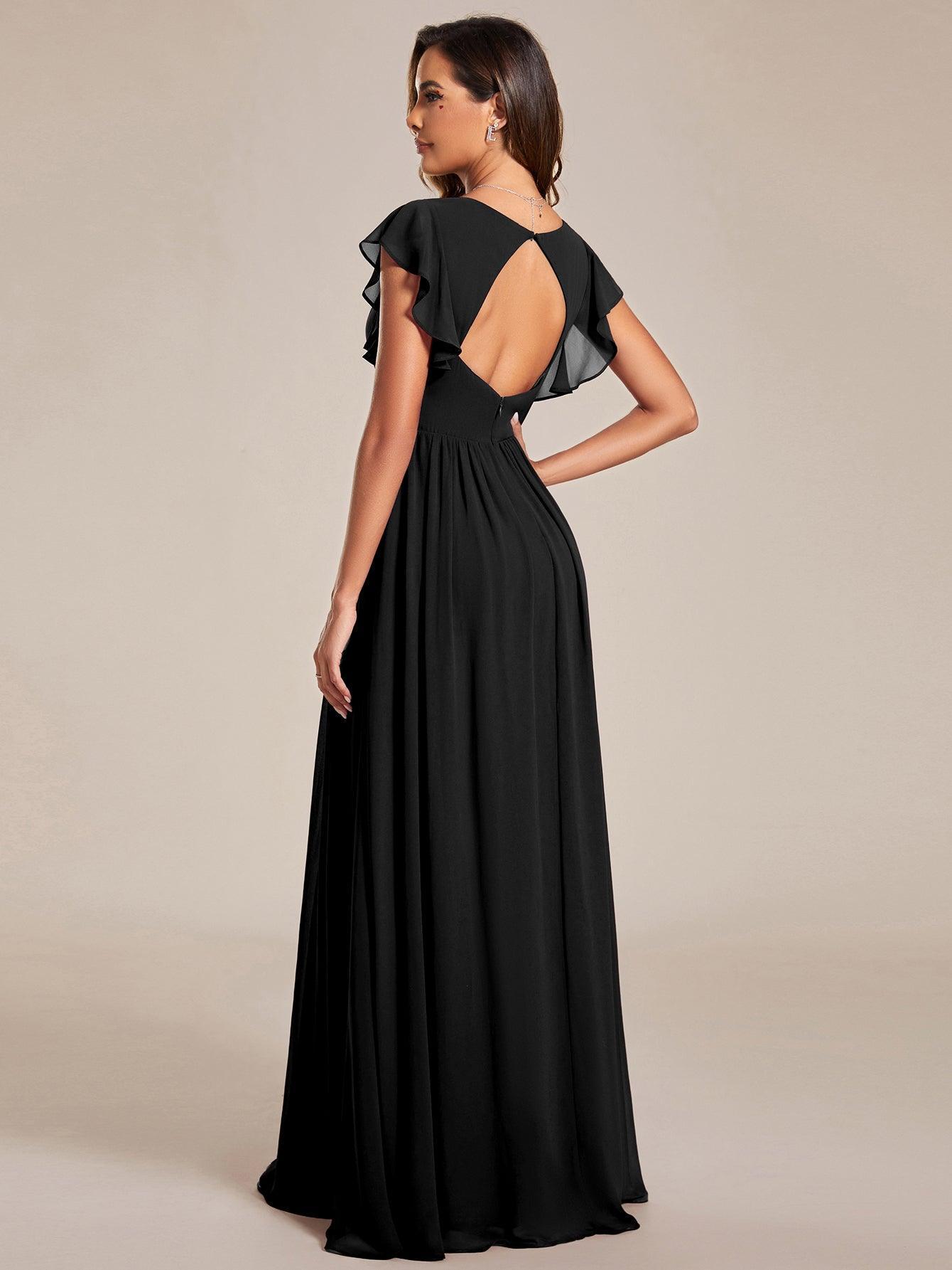 Casilda | Vestido Largo de Gasa con Espalda Abierta