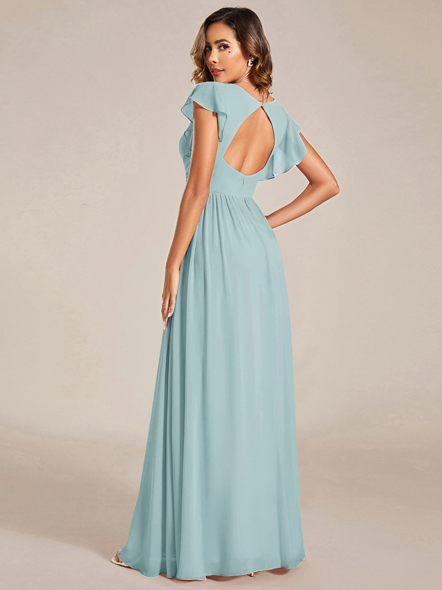 Casilda | Vestido Largo de Gasa con Espalda Abierta