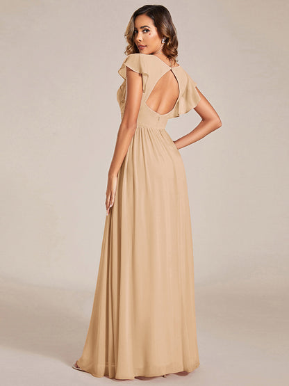 Casilda | Vestido Largo de Gasa con Espalda Abierta