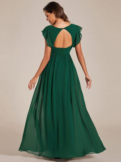 Casilda | Vestido Largo de Gasa con Espalda Abierta
