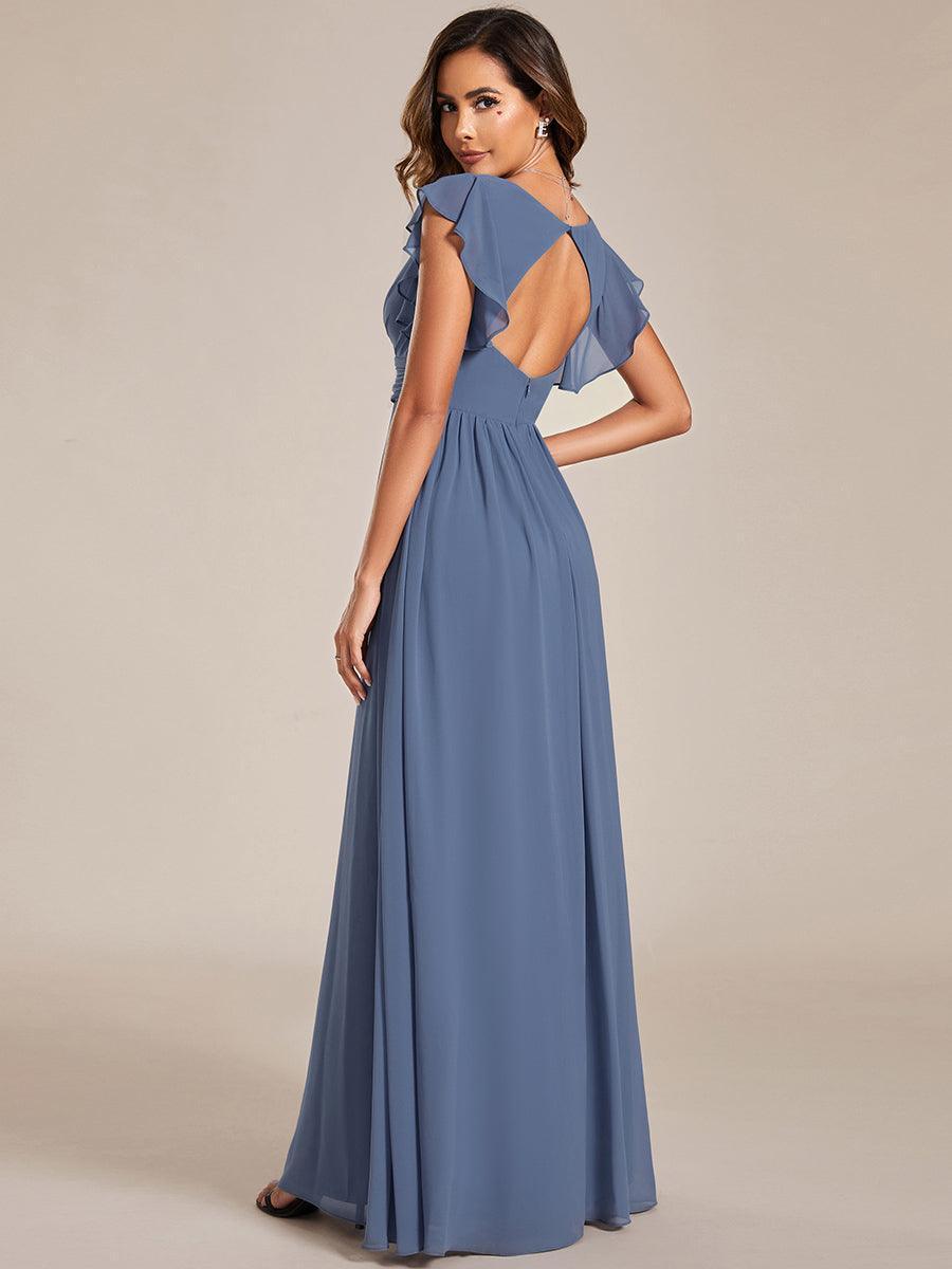 Casilda | Vestido Largo de Gasa con Espalda Abierta
