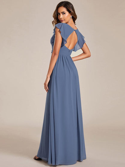 Casilda | Vestido Largo de Gasa con Espalda Abierta