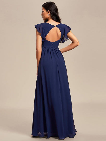 Casilda | Vestido Largo de Gasa con Espalda Abierta