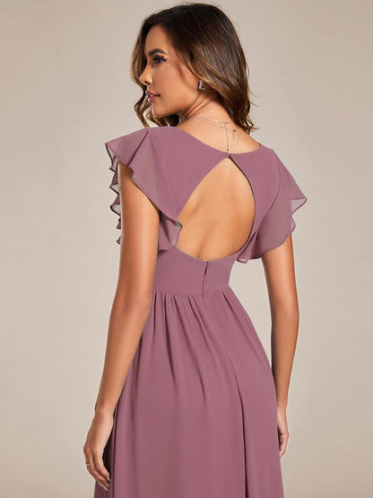Casilda | Vestido Largo de Gasa con Espalda Abierta