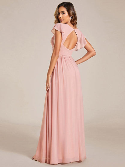Casilda | Vestido Largo de Gasa con Espalda Abierta