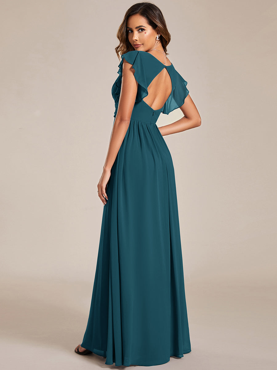 Casilda | Vestido Largo de Gasa con Espalda Abierta